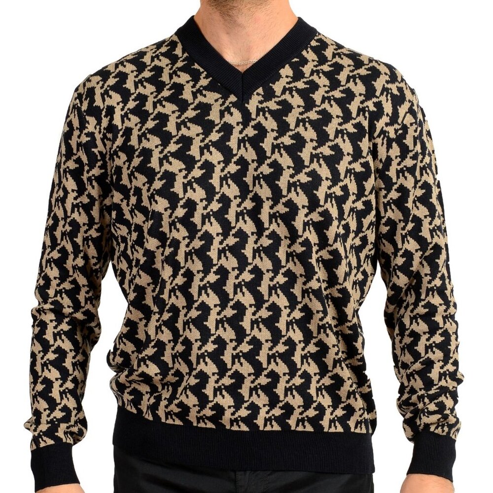 Scuderia Ferrari Men's Organic Cotton Silk V-Neck Pullover Sweater US XL IT 54